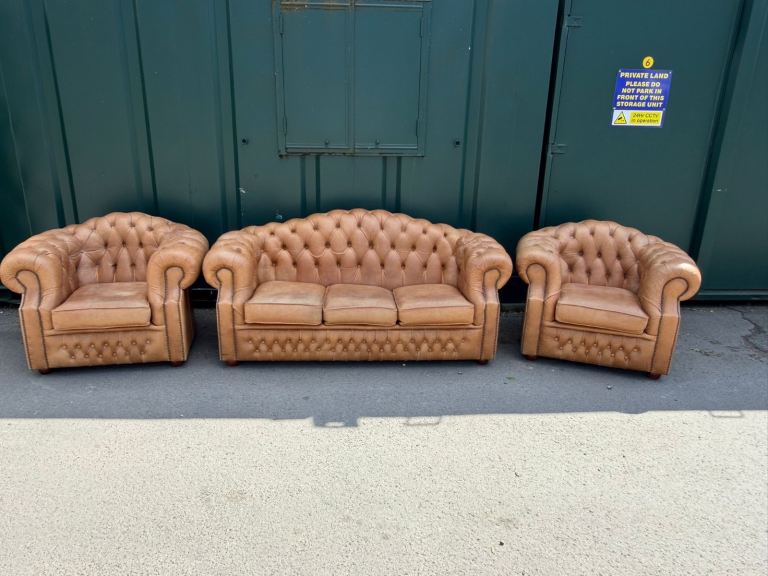 Original Chesterfield 3 Piece Suite for Sale