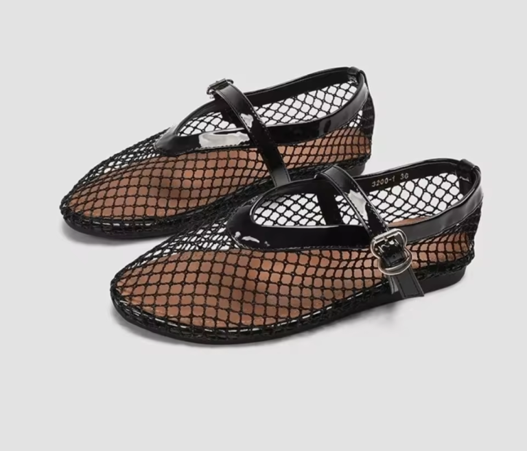 Mesh ballet flat shoes