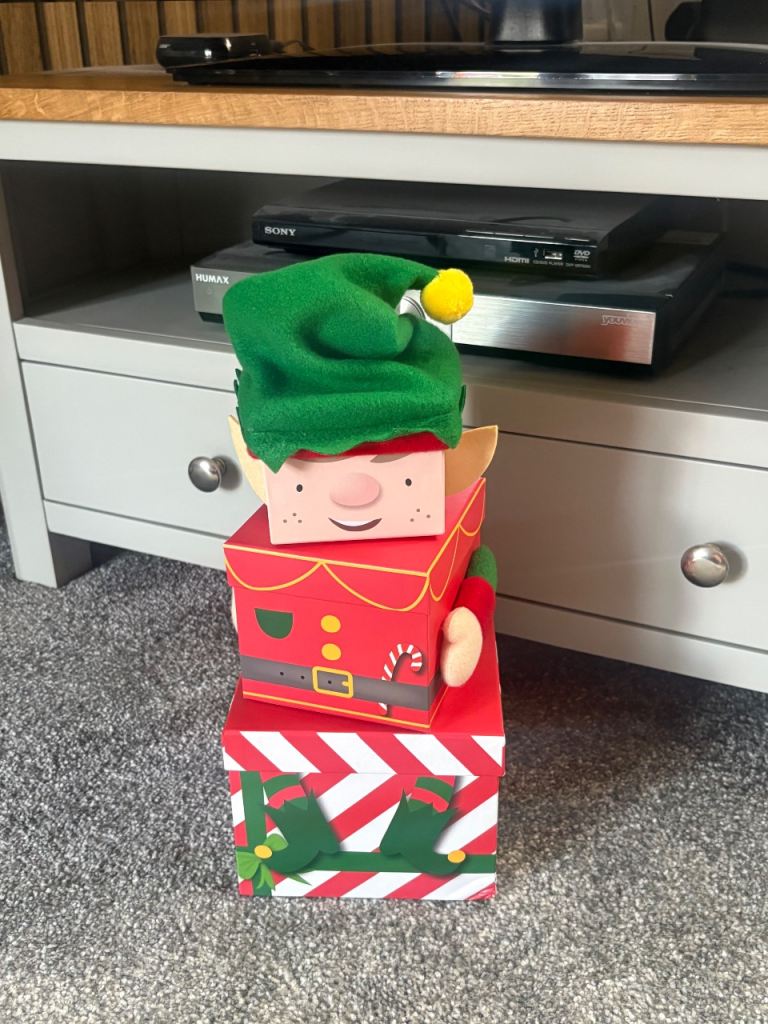 Fun Elf Christmas Decoration Stacking Boxes