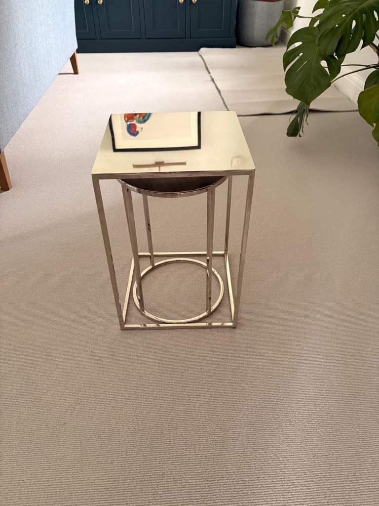 Mirror Finish Silver side tables