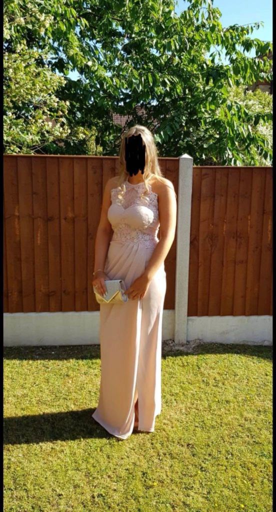 image for Size 10 prom/bridesmaid dress pink/nude 