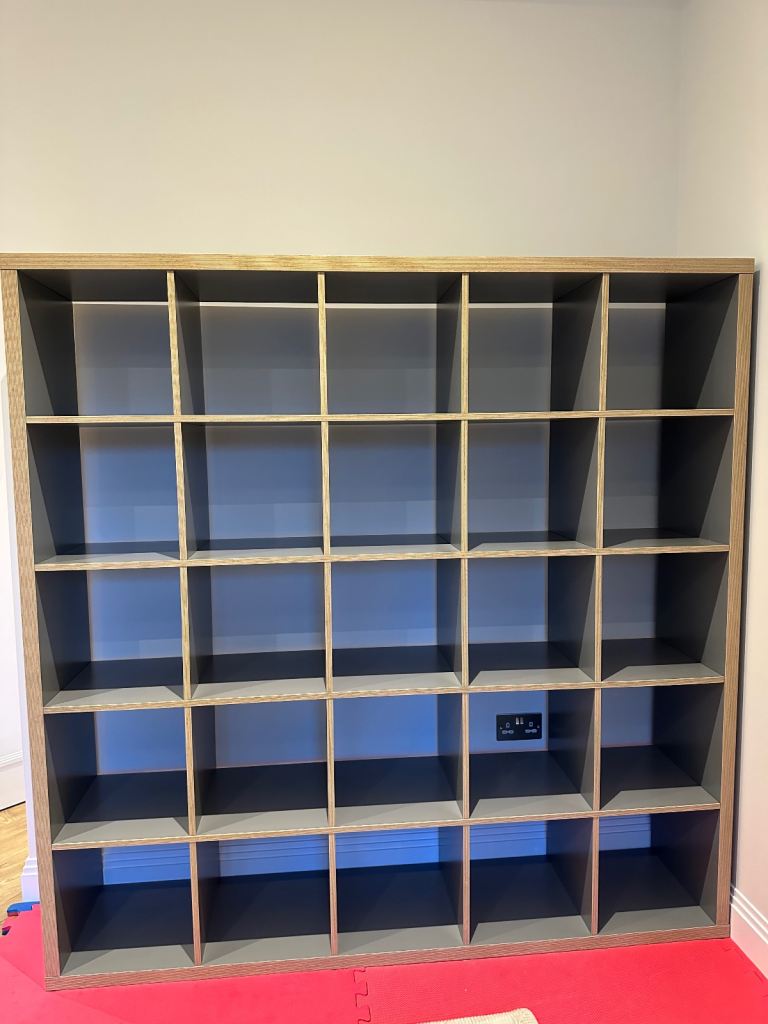     IKEA KALLAX 5x5 Shelving Unit – Grey/Oak Effect