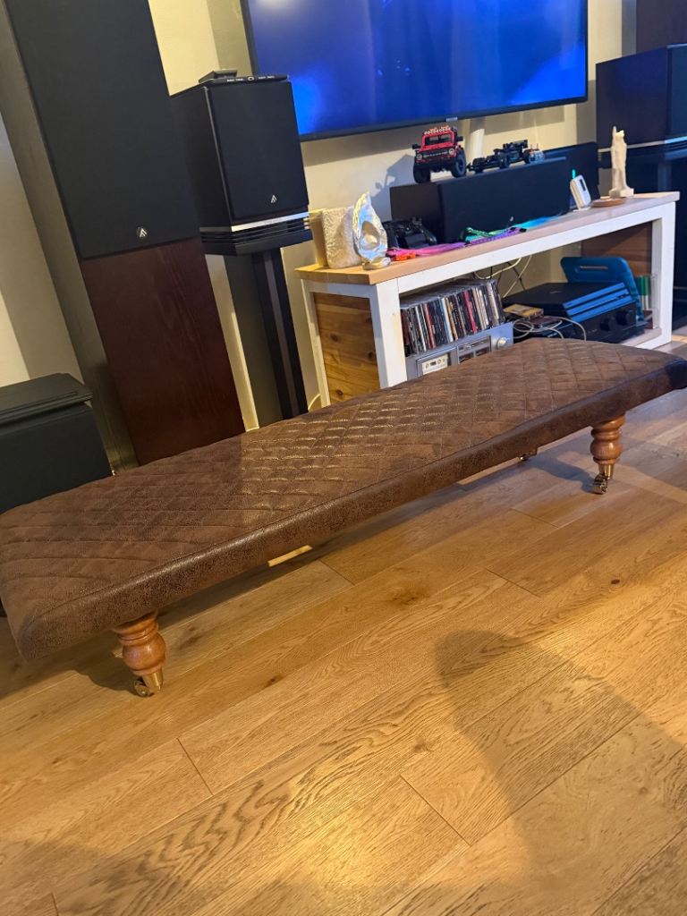 New Footstool with wheels bench dark brown 