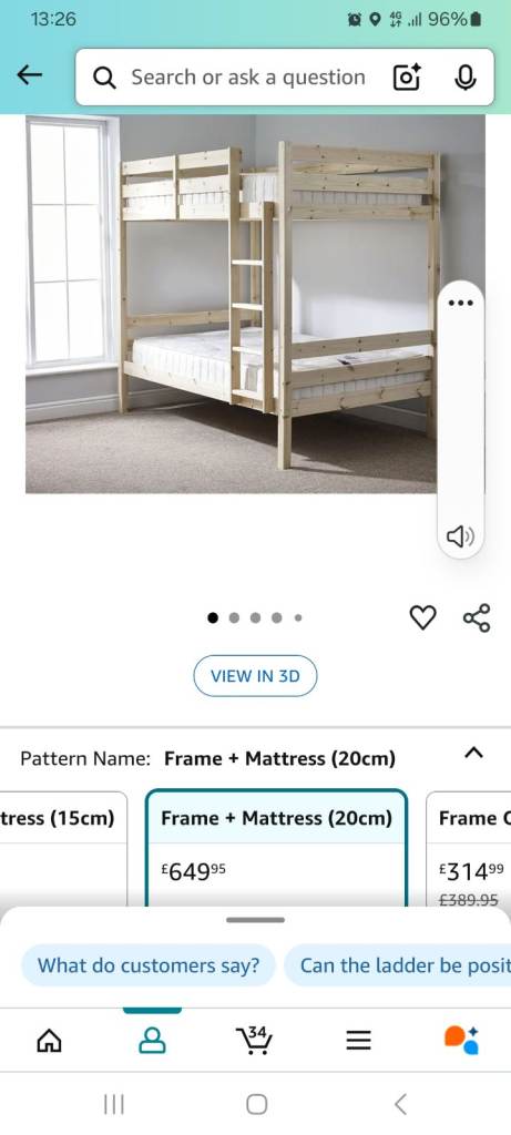 Bunk bed, double double with matresses