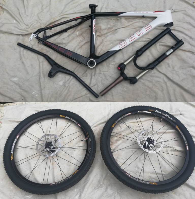 Becs carbon mtb rolling frame, fork & wheels  