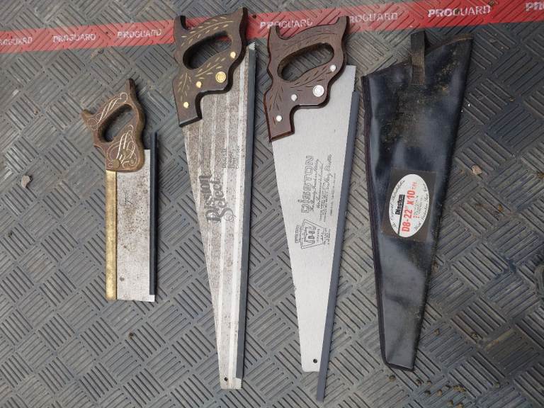 3 original Disston hand saws 