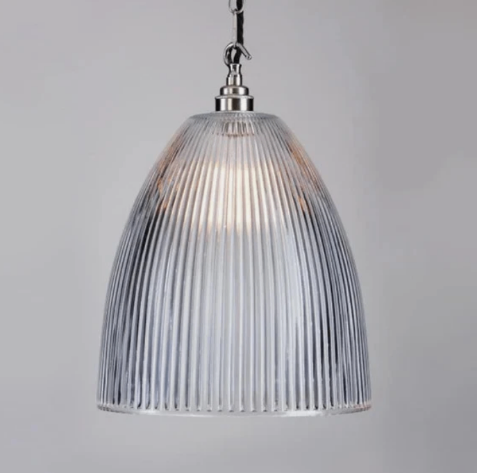 2 X  Holloways of Ludlow Pendant Lightshades - Polished nickel (Large: 27cm) NEW UNUSED 
