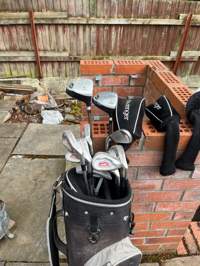 Slazenger fire steel golf club set. 
