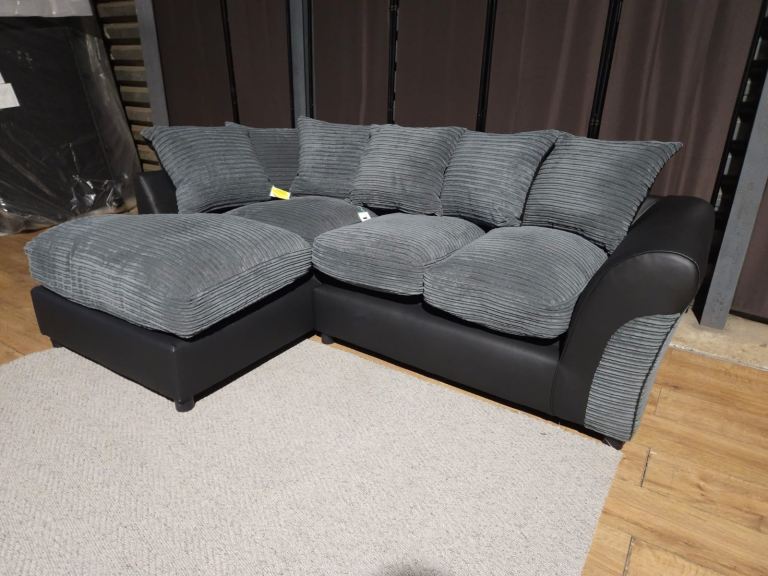 Corner Sofa - Grey/Black.