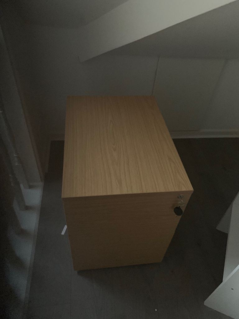 Wooden Office Filing Cabinet with Lock – Good Condition