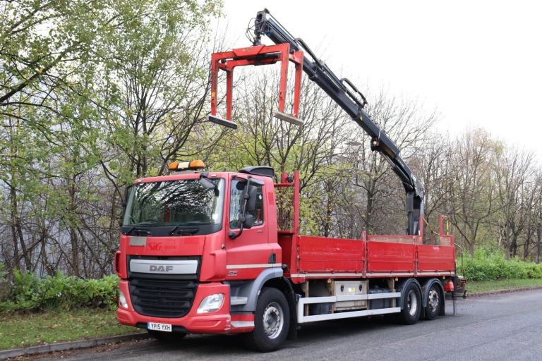 DAF CF 290 6X2 HIAB XS 144 BRICK CRANE DROPSIDE (2015)