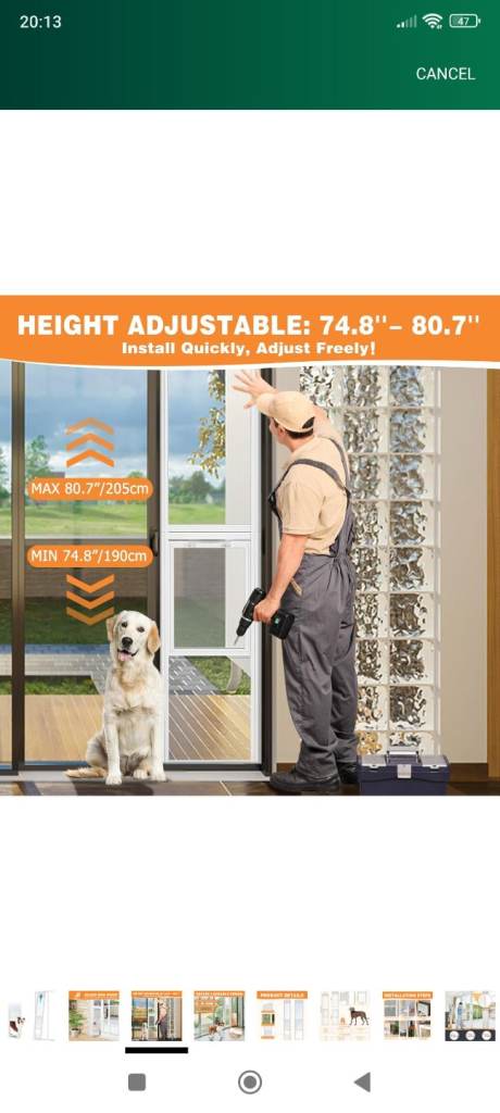 Brand new pet door for sliding glass door £35.00! 