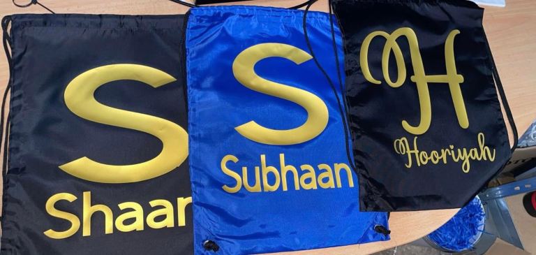 personalised drawstring bags 