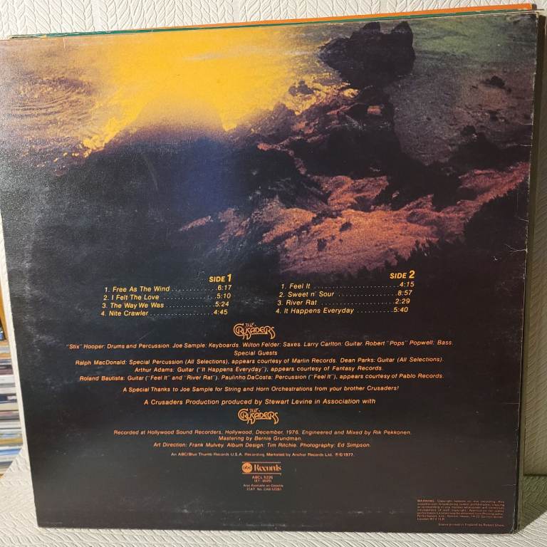 The Crusaders – Free As The Wind Vinyl LP Record. R2/4