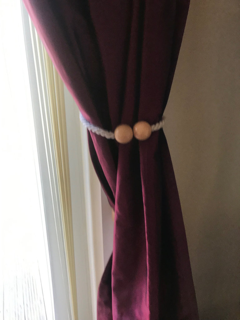 Magnetic curtain tiebacks £5