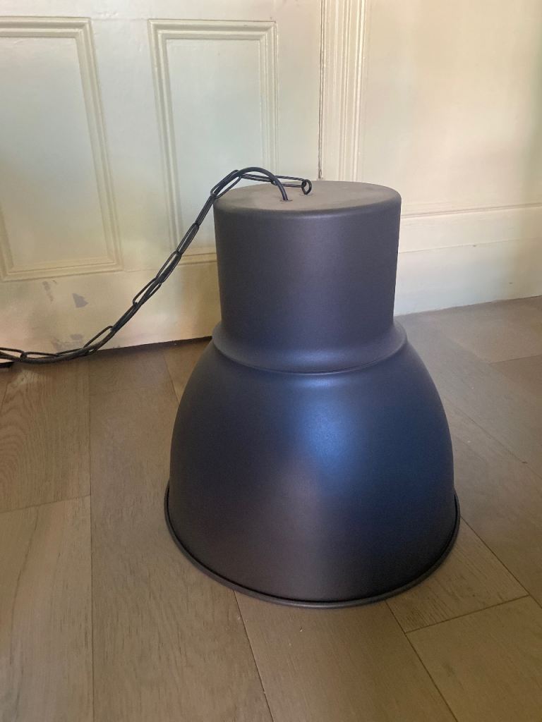 Grey Metal Industrial Style Pendant Light - As New