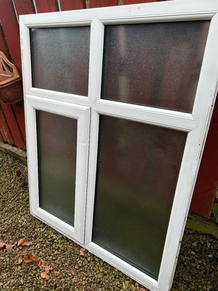 PVC double glazed white window 