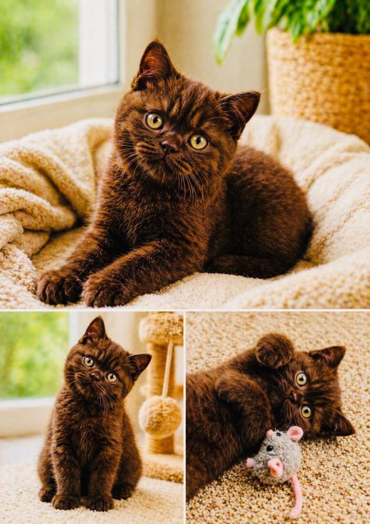 Stunning Rare Chocolate British Shorthair kitten 8 weeks Old