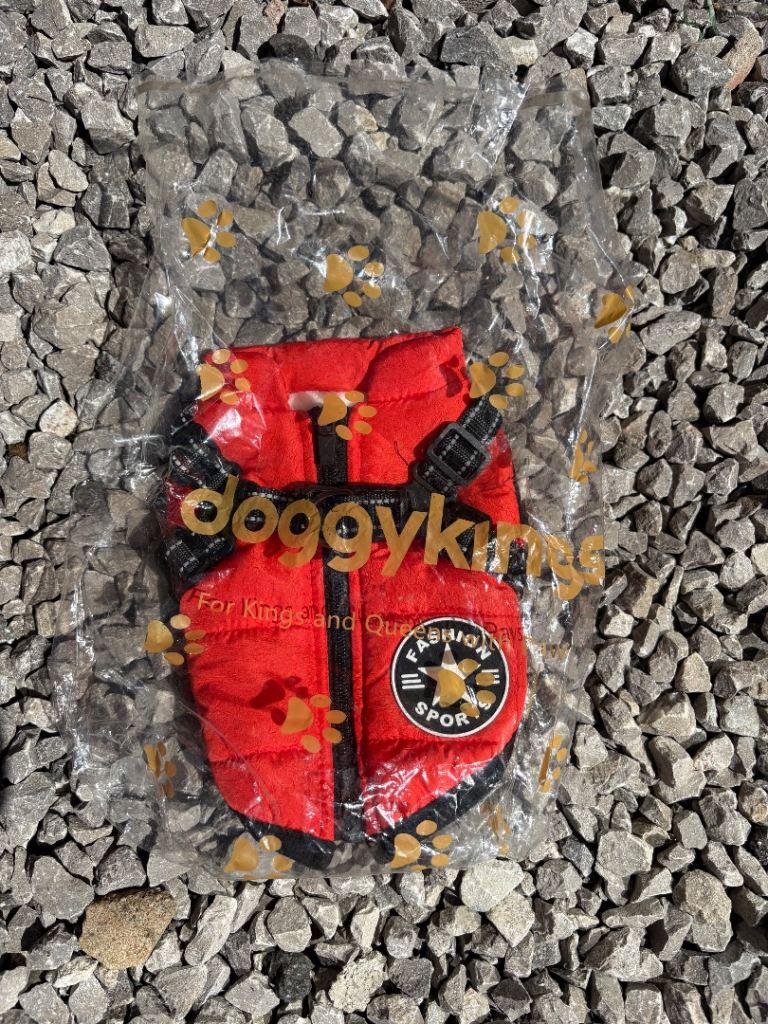 Doggy kings Pet jacket size small in red - brand