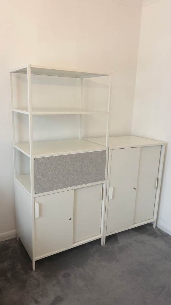 image for Cabinets and Bookshelf With Sliding Doors - IKEA Trotten £120 big £100 small or £200 pair