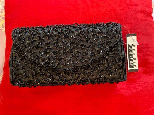 Beaded Black Clutch Bag