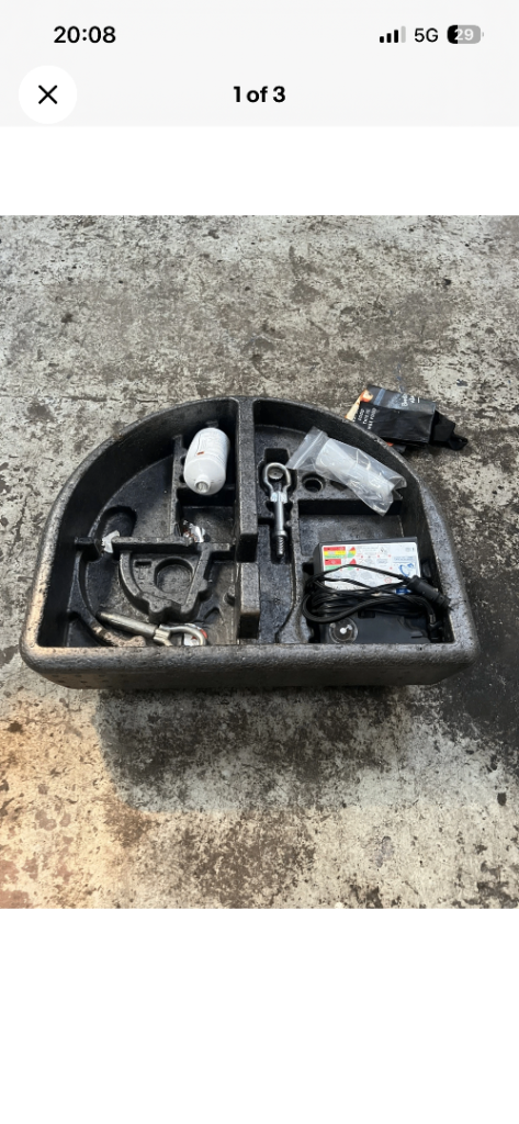 Ford spare wheel foam carriage pump tyre repair kit 