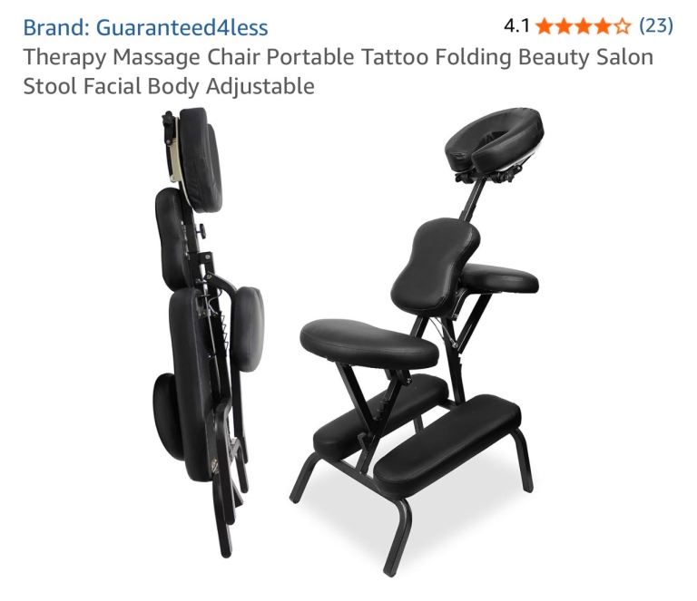 Serenity Beauty Massage Chair - Portable and Adjustable, Black