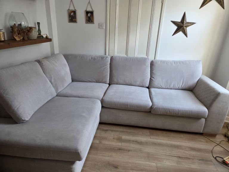 Neutral grey corner sofa