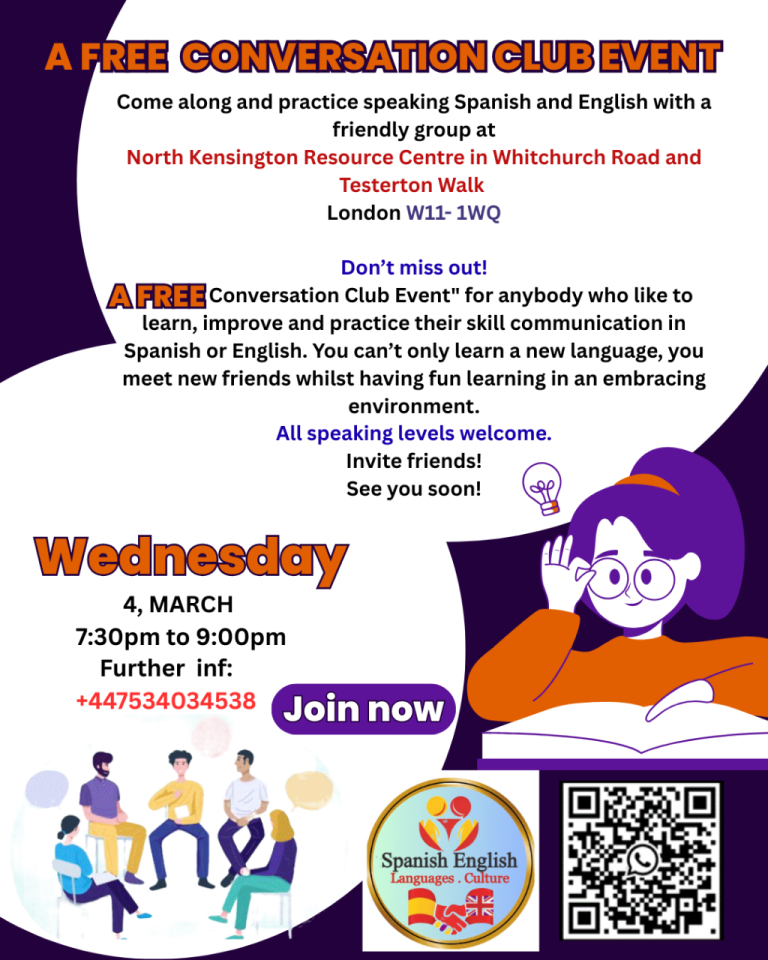 Completely free Spanish and English Languages and Culture event exchange 
