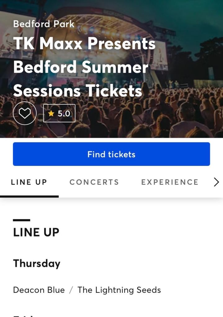 Bedford Summer Sessions Tickets - Deacon Blue