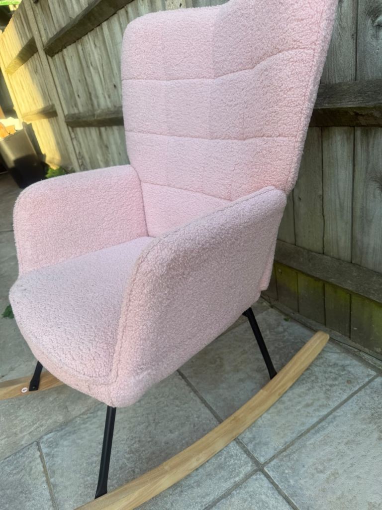 Pink Boucle Rocking Armchair – As Good As New 2 for 100