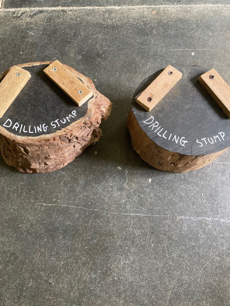 Two 'Drilling Stump' Work Blocks