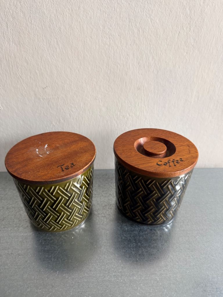 RESERVED Tea and coffee ceramic containers pots