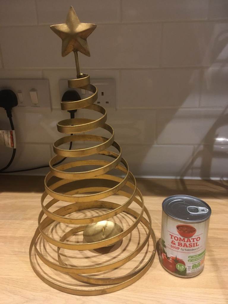 Large Spring Christmas Tree Pillar Candle Holder 16''H x 9 1/2'' D (St Agnes)