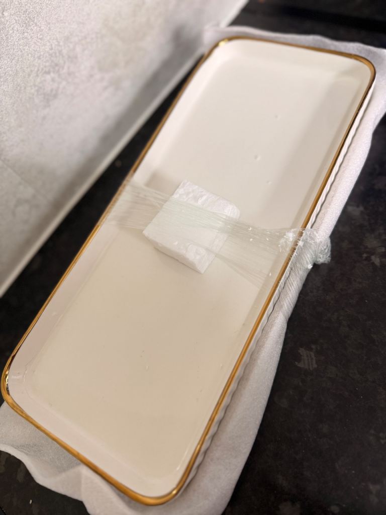 New Ceramic Serving Trays with Gold Trim – Set of 2