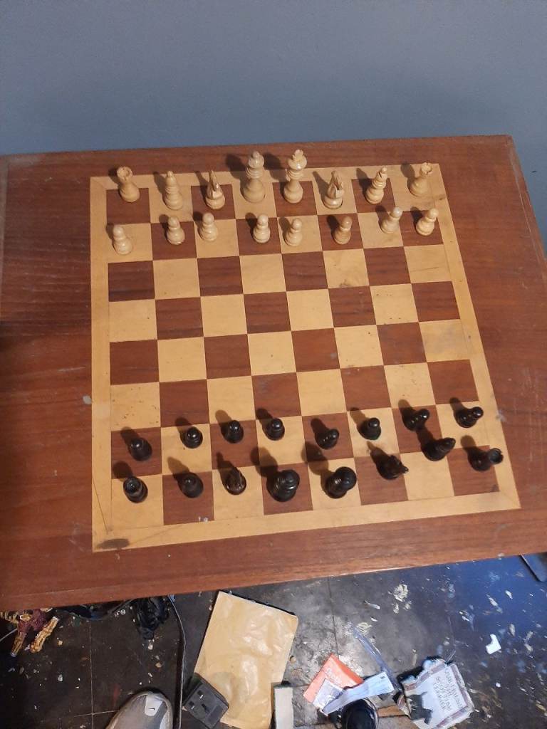 Vintage chess games table