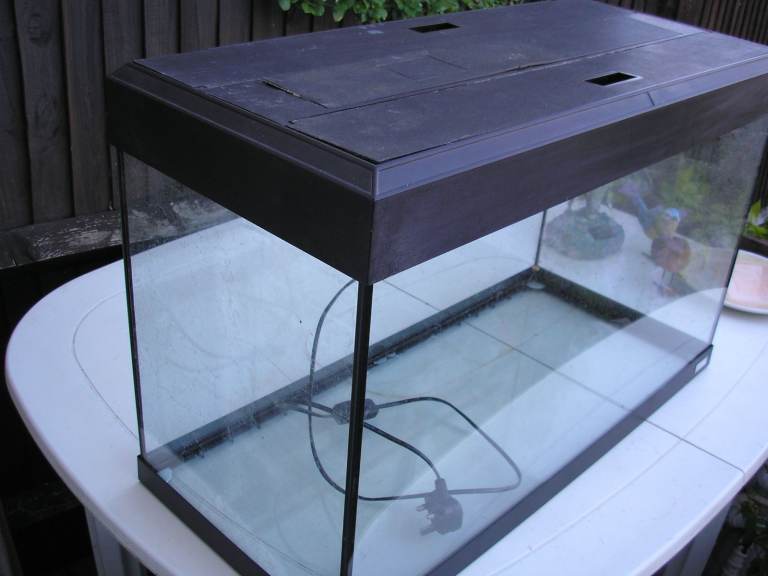 Large Black Glass Fish Tank Aquarium with Lid