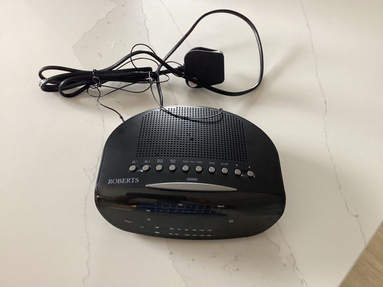 Roberts Radio Alarm Clock – Black, Good Working Order