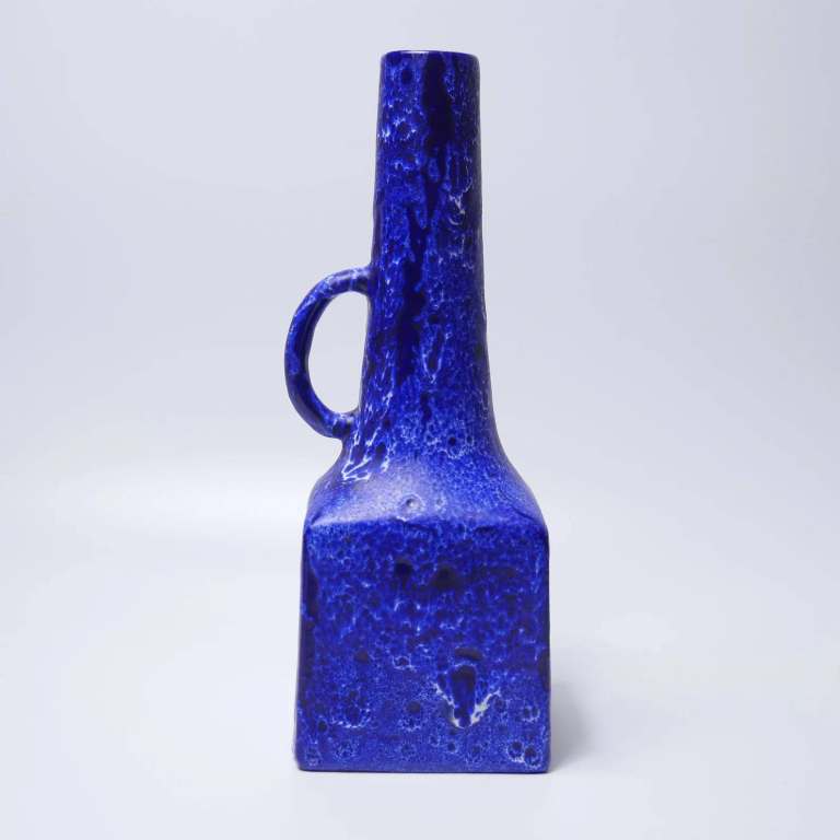 Mid-Century Vintage Blue and White Vase by ES Keramik (Emons & Söhne) 