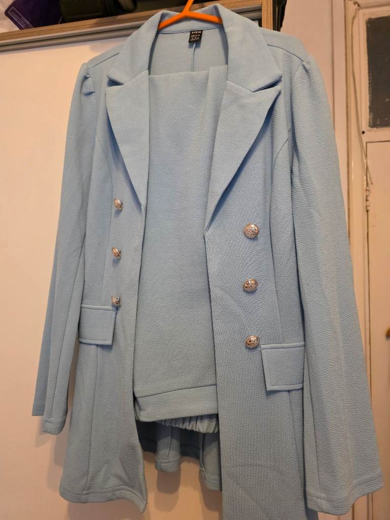 Shein blue suit set