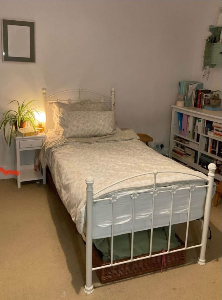 image for ‘Ruby’ Cast Iron Single Bedframe, Ivory - Wrought Iron & Brass Bed Co