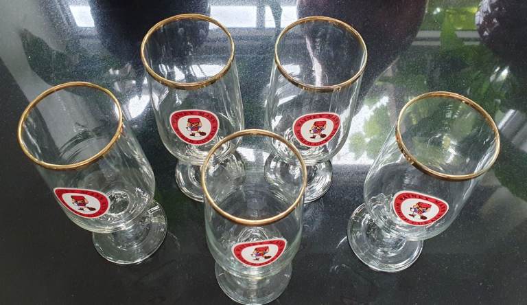Set of 5 Vintage WATNEY MANN 1966 World Cup Glasses