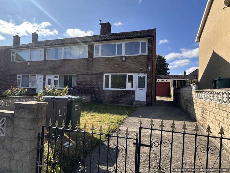 three bedroom semi detached house. gardens. gas central heated. double glazed. unfurnished.