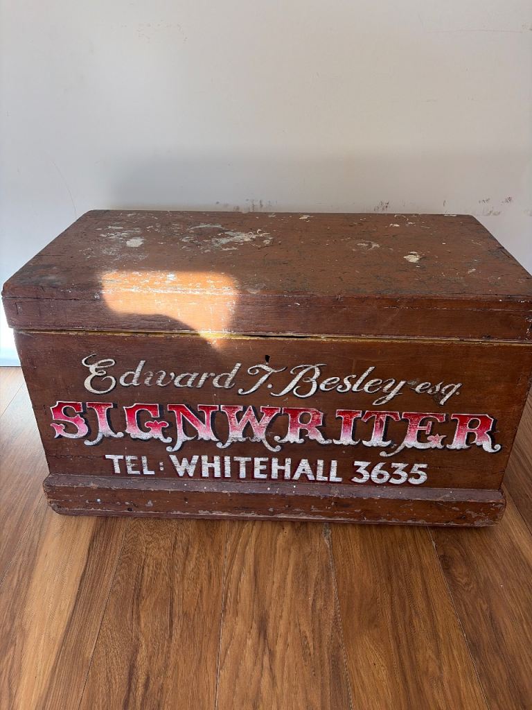 Vintage Wooden Signwriter's Chest – Edward T. Besley