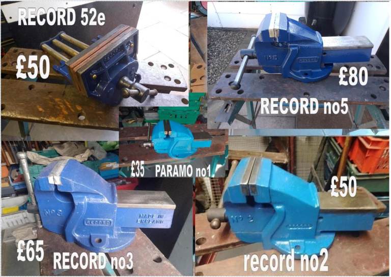 RECORD engineers /joiners vices  assorted  prices in pictures