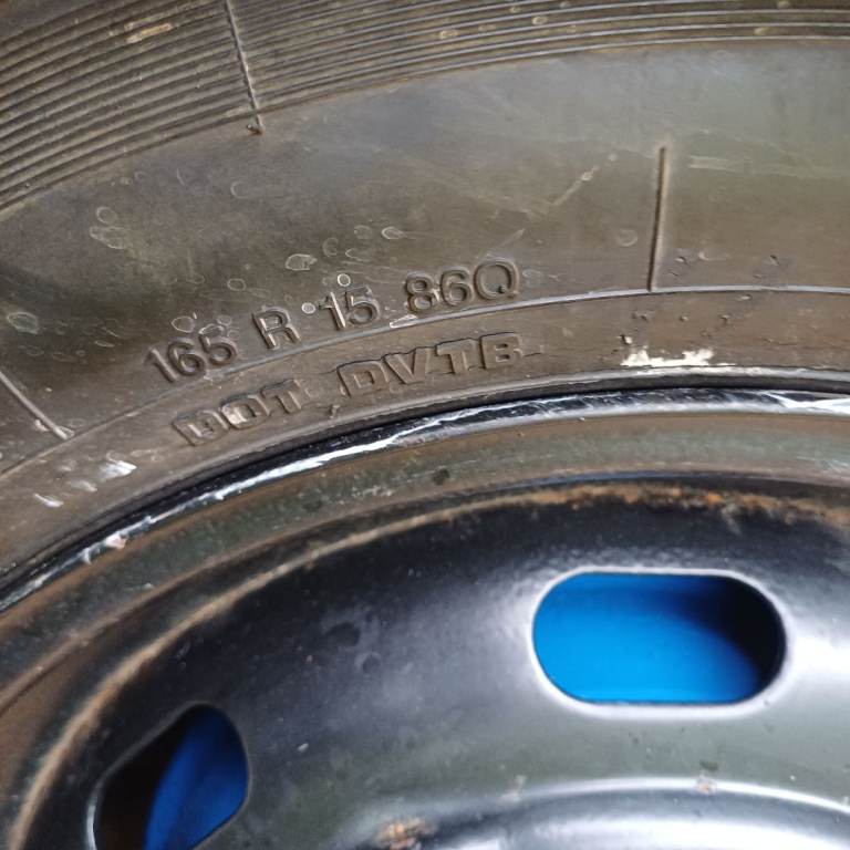 VW 15 inch rim classic black steel wheels and tyres