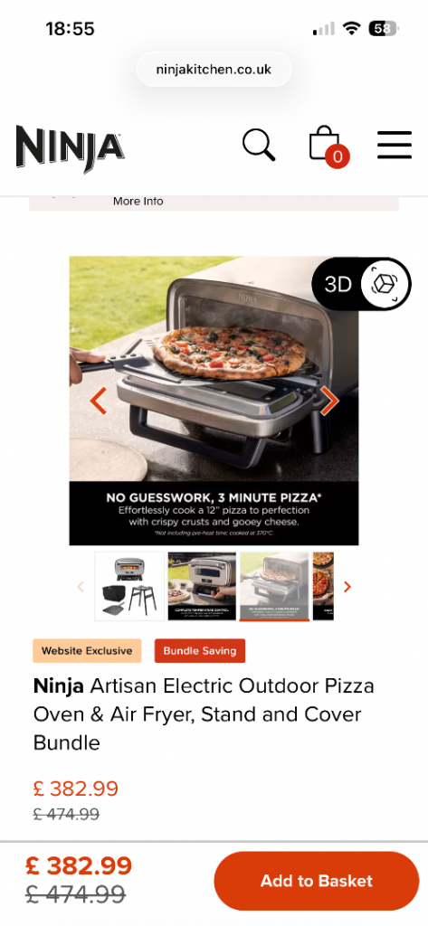 🔥Ninja Artisan Electric Outdoor Pizza Oven & Air Fryer, Stand (double side tables) and Cover Bundle