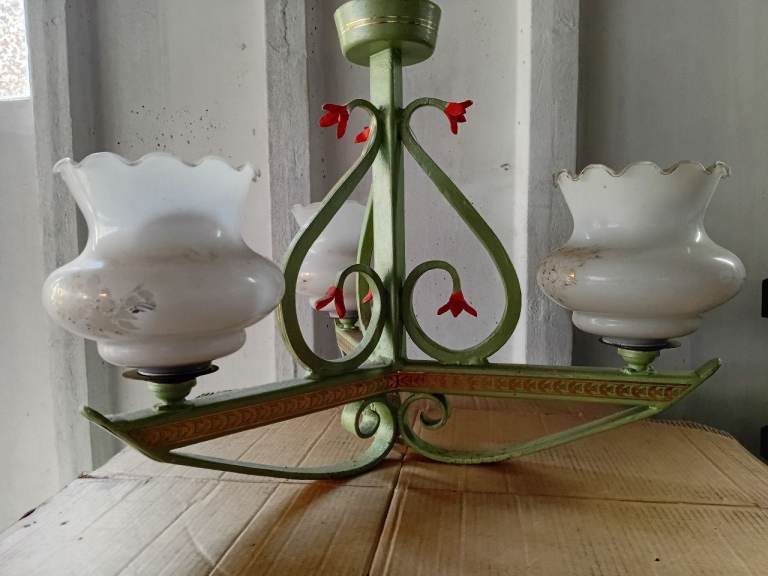 Antique Vintage - Chandelier - Pendant - Light - Solid Steel - Globe Light - Ceiling Light