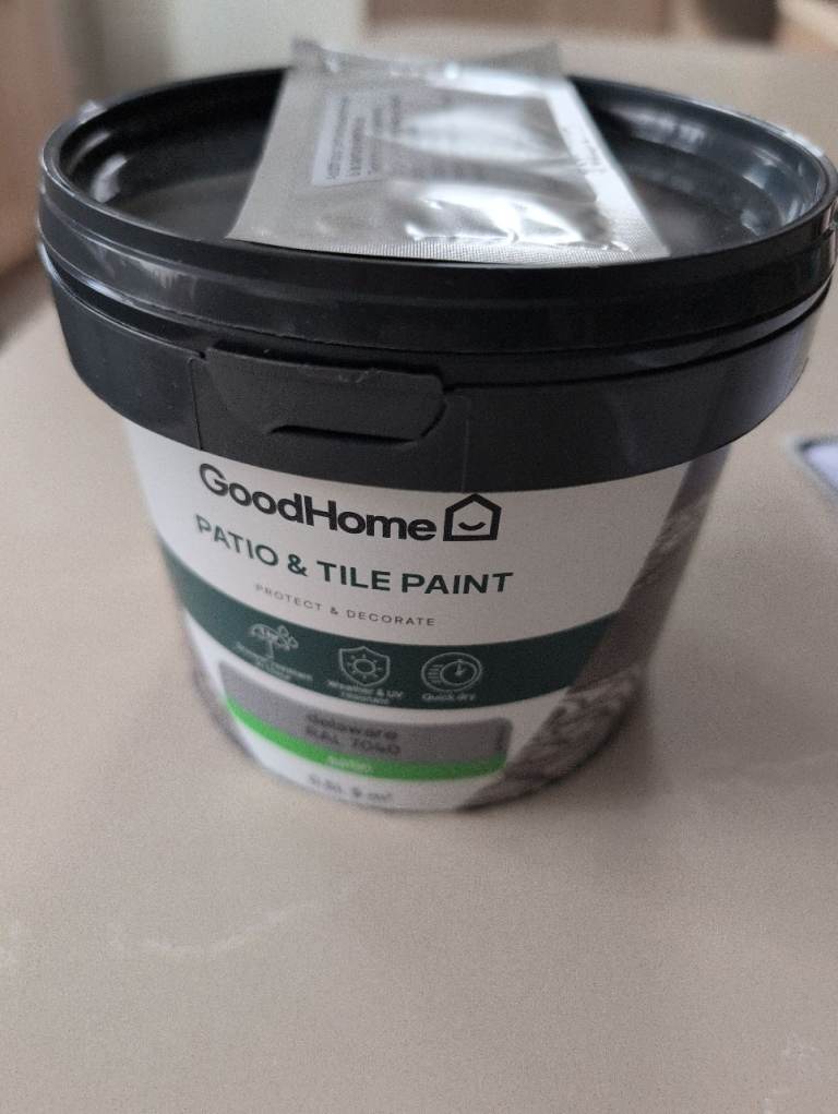 Patio & tile paint, grey, Goodhome, new unopened, 0.5L