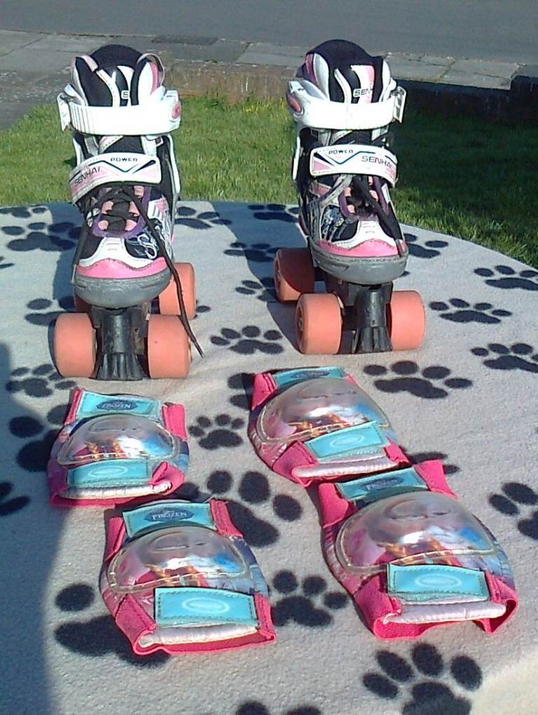 Roller Skates, No Text Please, Kids, like new Senhai, size XS 29-32, & Knee & elbow pads. ## ## ##